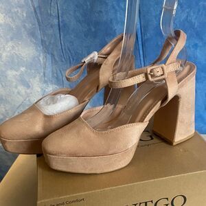 Elegant Khaki Platform Heels sz 9.5, SL4-1503s004